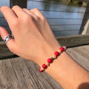 Red and tan bracelet